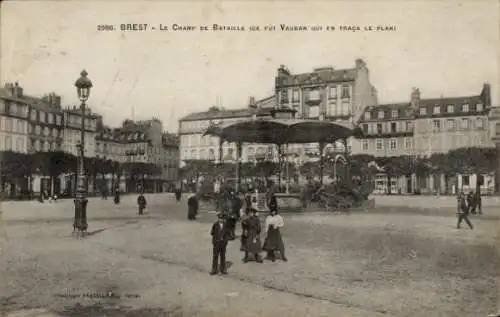 Ak Brest Finistère, Le Champ de Bataille, ce fut Vauban qui en Traca le Plan