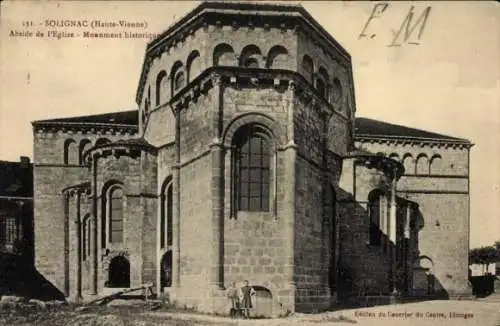 Ak Solignac Haute Vienne, Abside de l'Eglise, Monument historique