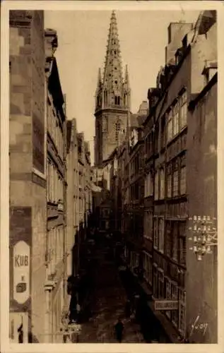 Ak Saint Malo Ille et Vilaine Bretagne, Grande Rue, Kathedrale