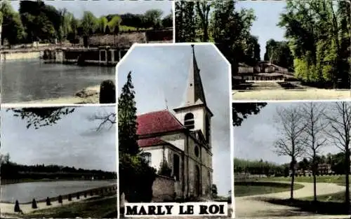 Ak Marly le Roi Yvelines, Park, Kirche