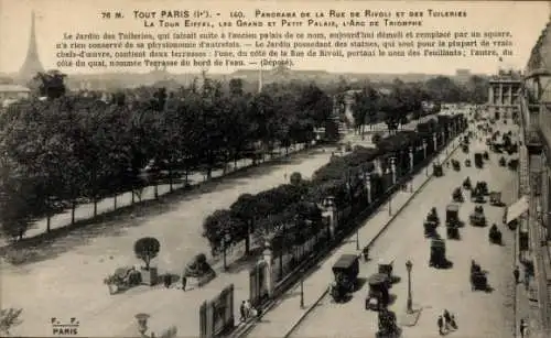 Ak Paris I Louvre, Rue de Rivoli, des Tuileries