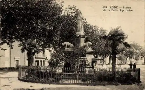 Ak Agde Hérault, Statue de la Belle Agathoise