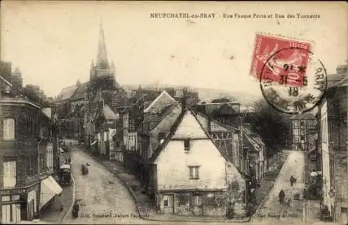 Ak Neufchâtel en Bray Seine Maritime, Rue Fausse-Porte, Rue des Tanneurs