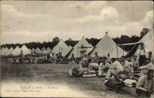 Ak Mailly le Camp Aube, Camp de Mailly, la Soupe