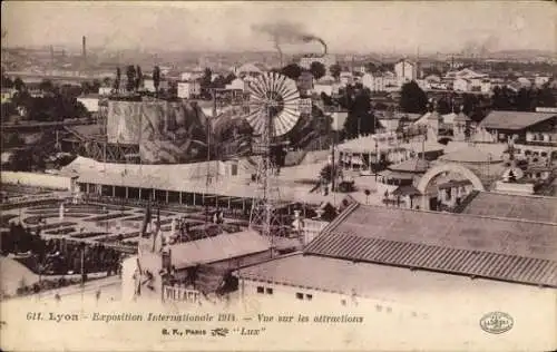 Ak Lyon Rhône, Kolonialausstellung 1914, Attraktionen