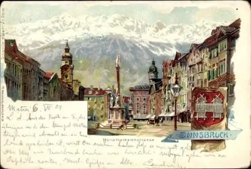 Litho Innsbruck in Tirol, Maria Theresienstraße, Wappen