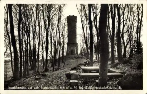 Ak Waldkatzenbach Waldbrunn im Odenwald, Aussichtsturm auf dem Katzenbuckel