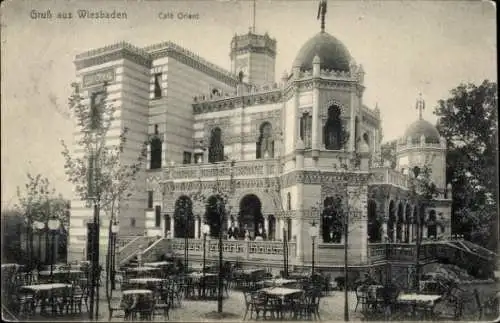 Ak Wiesbaden in Hessen, Café Orient