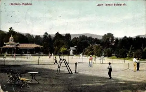 Ak Baden Baden am Schwarzwald, Lawn-Tennis-Spielplatz