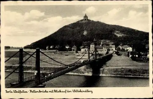 Ak Porta Westfalica an der Weser, Kellenbrücke, Wittekindberg