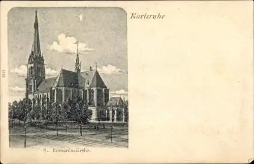 Ak Karlsruhe in Baden, St. Bernarduskirche