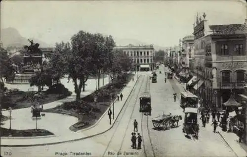 Ak Rio de Janeiro Brasilien, Praca Tiradentes