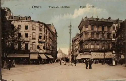 Ak Lüttich Lüttich Wallonien, Place du Theater, Place Verte