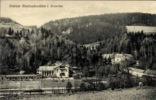 Ak Rentzschmühle Pöhl im Vogtland, Station