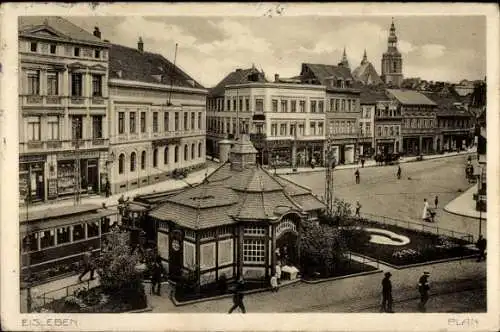 Ak Lutherstadt Eisleben, Plan, Straßenbahn