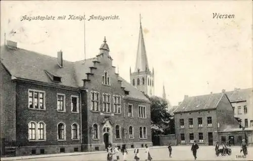 Ak Viersen in Nordrhein Westfalen, Augustaplatz mit Königl. Amtsgericht