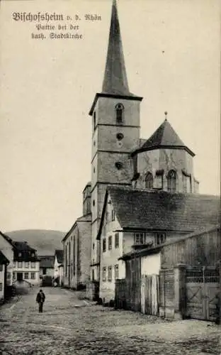 Ak Bischofsheim vor der Rhön Unterfranken, kath. Stadtkirche