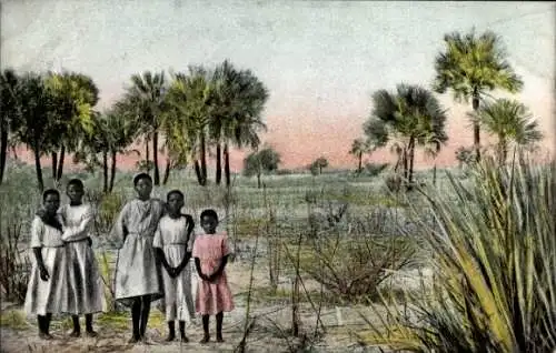 Ak Grootfontein Deutsch Südwest Afrika Namibia, Landschaft, Afrikanische Kinder