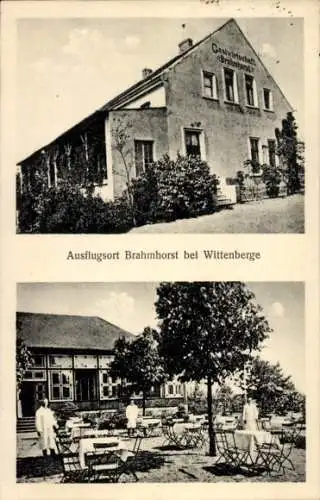 Ak Wittenberge an der Elbe Prignitz, Gastwirtschaft Brahmhorst, Garten, Kellner