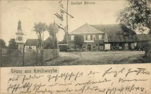 Ak Kirchweyhe Weyhe Niedersachsen, Gasthof Ahrens, Denkmal