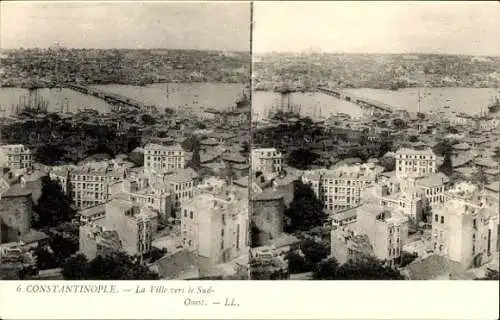 Stereo Ak Konstantinopel Istanbul Türkei, Gesamtansicht