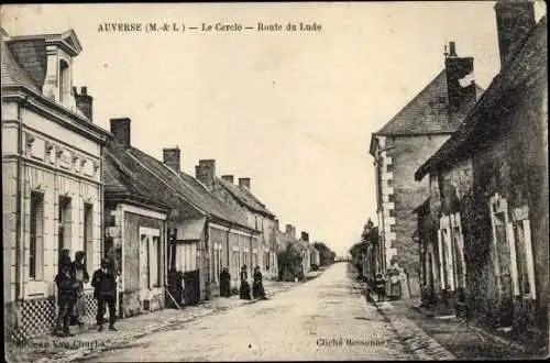 Ak Auverse Maine-et-Loire, Le Cercle, Route du Lude