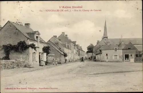 Ak Soucelles Maine et Loire, Rue du Champ de Courses