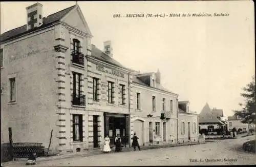 Ak Seiches Maine et Loire, Hôtel de la Madeleine, Saulnier