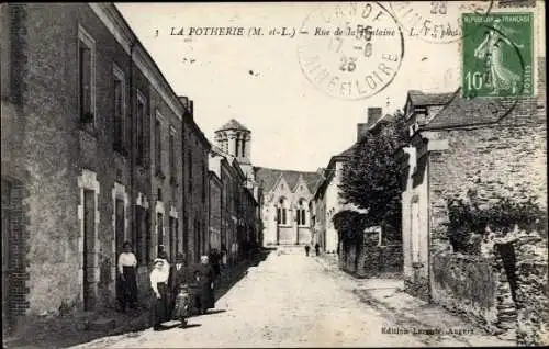 Ak Saint Lambert la Potherie Maine et Loire, Rue de la Fontaine