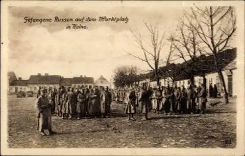 Ak Kolno Polen, Gefangene Russen auf dem Marktplatz, Ostpreußenhilfe, 1. WK