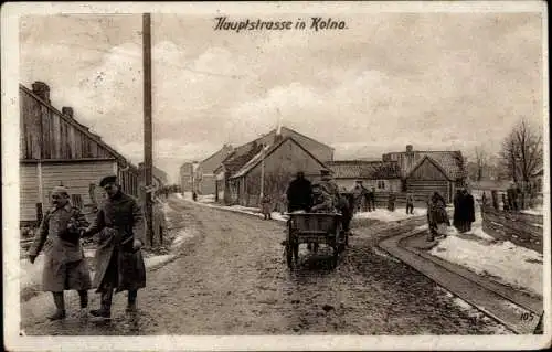 Ak Kolno Polen, Hauptstraße, Ostpreußenhilfe, 1. WK