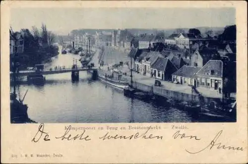 Ak Zwolle Overijssel Niederlande, Kamperpoort en Brug an Beestenmarkt