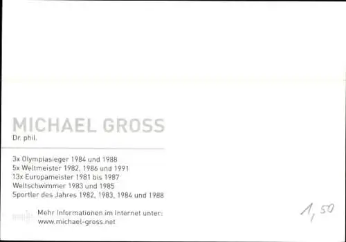 Ak Schwimmer Michael Gross, Portrait, Autogramm, Olympiasieger