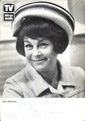 Ak Schauspielerin Ilse Werner, Portrait, Autogramm