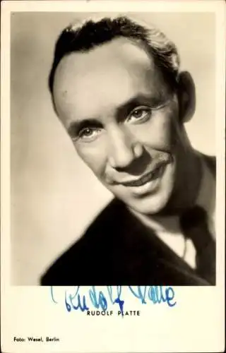 Ak Schauspieler Rudolf Platte, Portrait, Autogramm