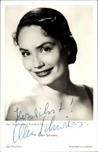Ak Schauspielerin Ellen Schwiers, Portrait, Autogramm