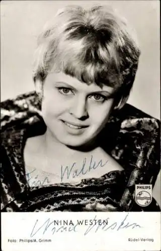 Ak Schauspielerin und Sängerin Nina Westen, Portrait, Autogramm