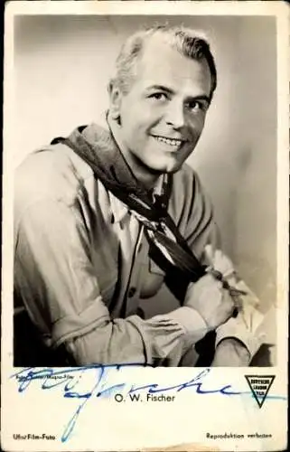 Ak Schauspieler O. W. Fischer, Portrait, Autogramm