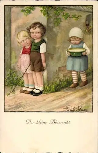 Künstler Ak Ebner, Pauli, Kleiner Bösewicht, Kinder