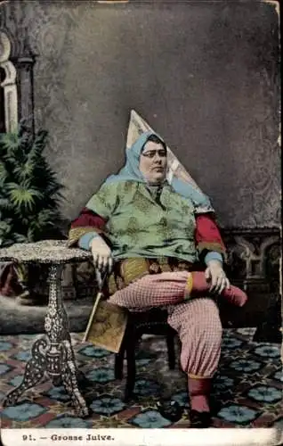 Judaika Ak Jüdin in Volkstracht, Porträt