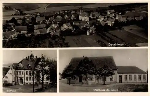 Ak Dauchingen im Schwarzwald, Fliegeraufnahme, Rathaus, Gasthaus Germania