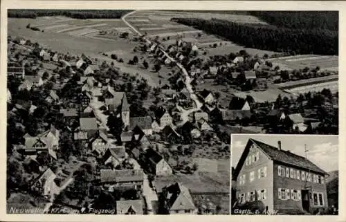 Ak Neuweiler im Schwarzwald, Fliegeraufnahme, Gasth. z. Adler