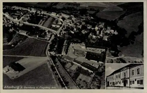 Ak Altenburg Nienburg an der Saale, Fliegeraufnahme, Gasthaus z. schw. Bär