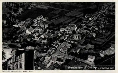 Ak Weidhausen bei Coburg Oberfranken, Fliegeraufnahme, Geschäftshaus Albert Oetzner