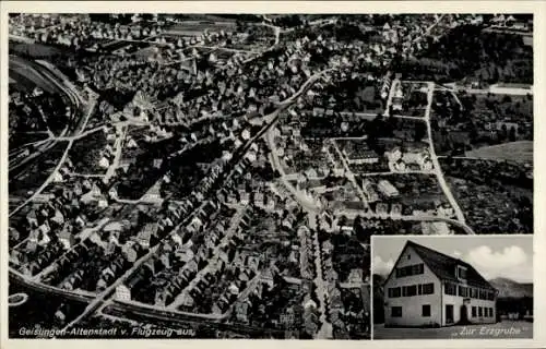 Ak Altenstadt Geislingen an der Steige, Fliegeraufnahme, Gasthaus zur Erzgrube