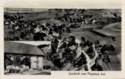 Ak Gersbach Schopfheim im Schwarzwald Baden, Fliegeraufnahme, Gasthaus Zur Mühle