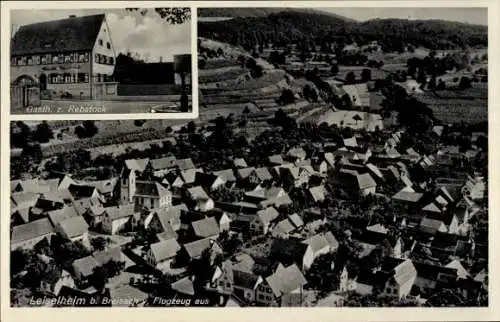 Ak Leiselheim Sasbach am Kaiserstuhl Baden, Fliegeraufnahme, Gasth. zum Rebstock