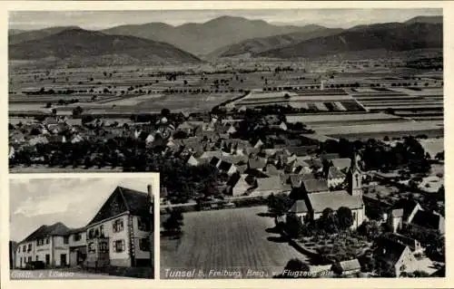 Ak Tunsel Bad Krozingen im Breisgau Schwarzwald, Fliegeraufnahme, Gasth. zum Löwen