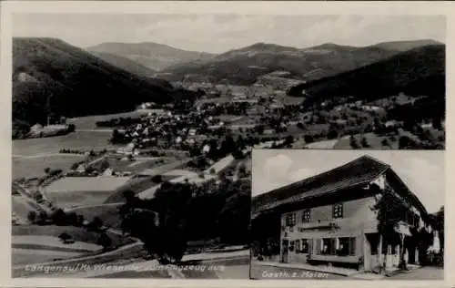 Ak Langenau Kleines Wiesental Schopfheim in Baden, Fliegeraufnahme, Gasth. z. Maien