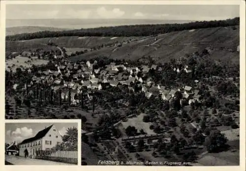 Ak Feldberg Müllheim in Baden Markgräflerland, Fliegeraufnahme, Gasth. zum Ochsen